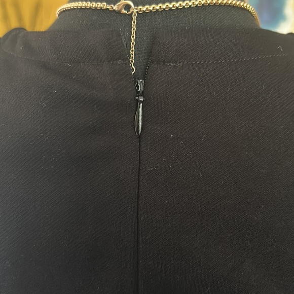 CABI Claire Ponte Dress Sheath Short Sleeve 2 Black Zip Midi, zip up back/split - Picture 6 of 9